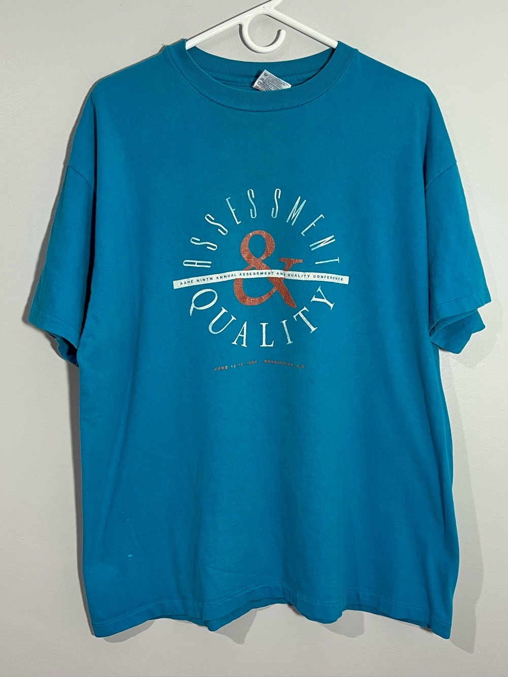 Vintage Assessment & Quality DC Blue Short Sleeve Single Stitch T-Shirt Mens XL